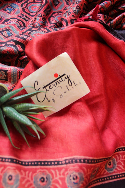 Lal Taal Ajrakh Saree - Eternity by Sakshi
