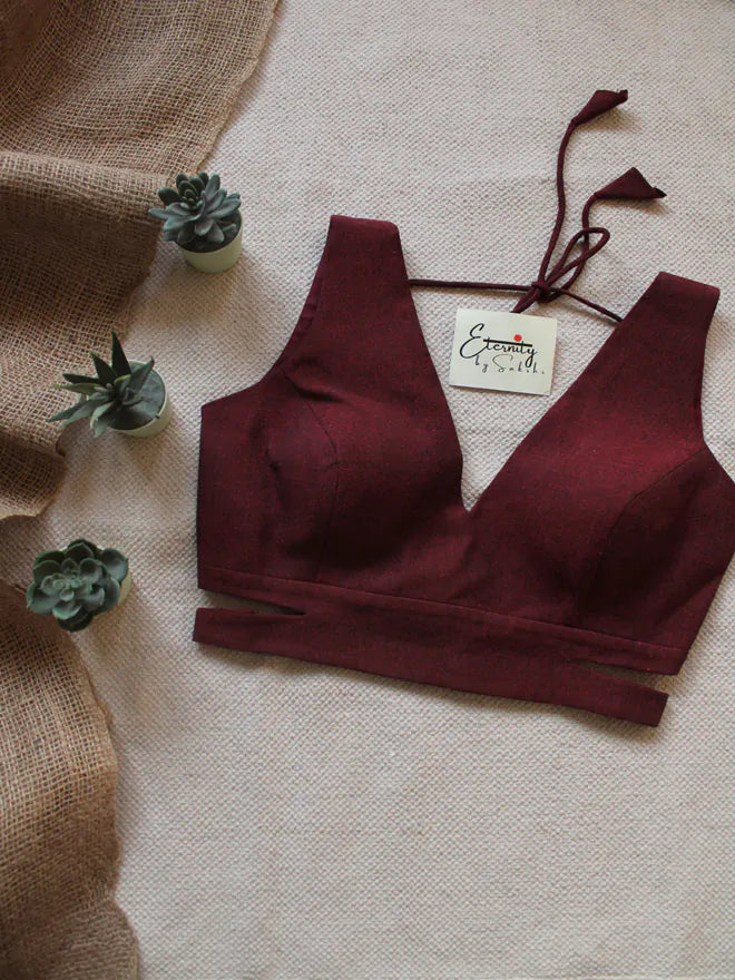 Maroon Cutout Blouse