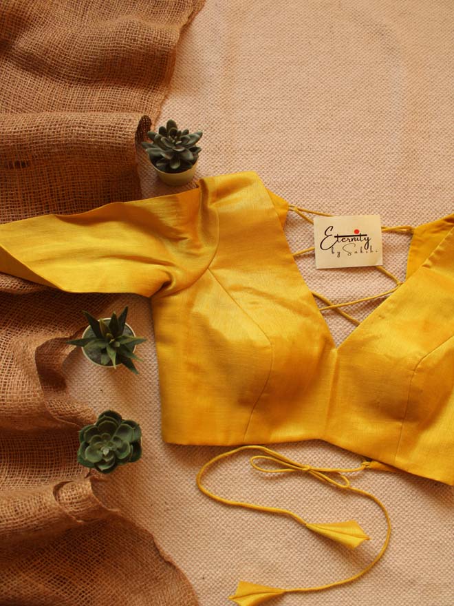 Yellow Backless Blouse - Eternity by Sakshi