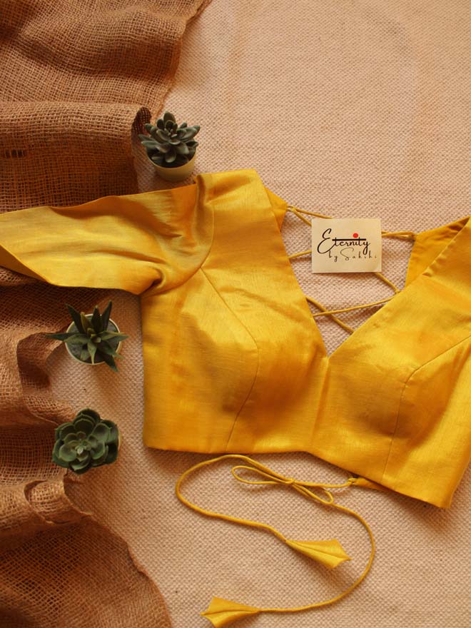 Yellow Backless Blouse - Eternity by Sakshi