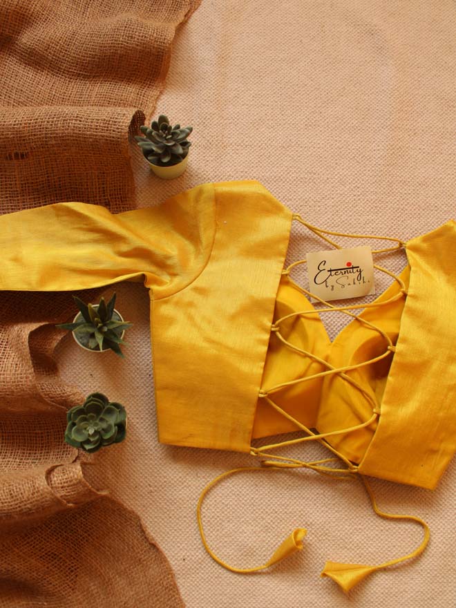 Yellow Backless Blouse - Eternity by Sakshi