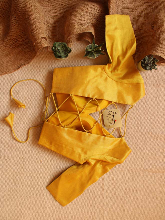 Yellow Backless Blouse - Eternity by Sakshi