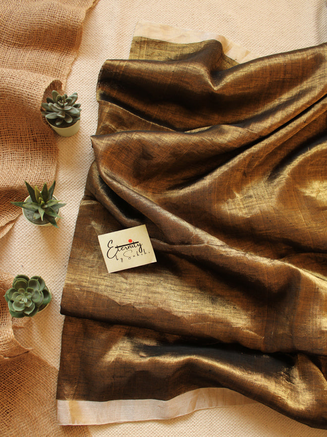 Surma Metallic Linen Saree