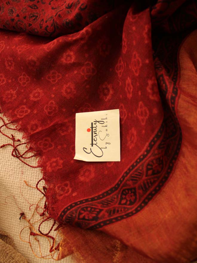 Brick Red Falak Saree