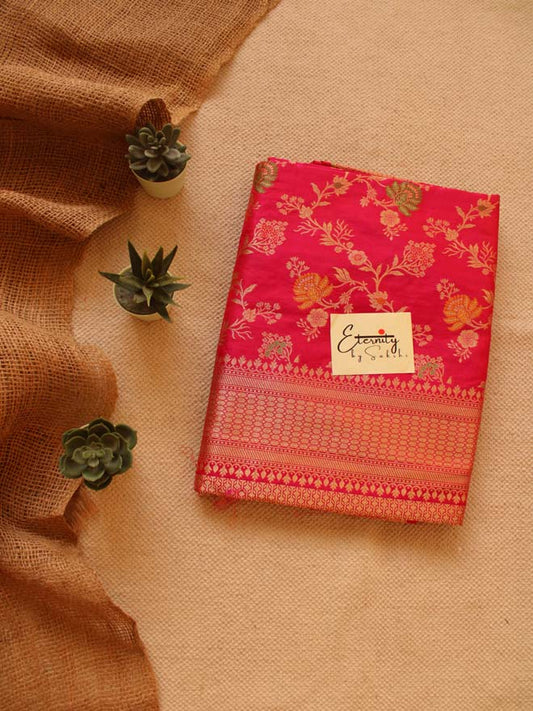 Pink Handwoven Minakari Silk Banarasi Saree - Eternity by Sakshi