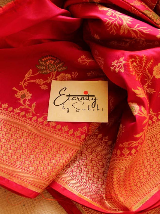 Pink Handwoven Minakari Silk Banarasi Saree - Eternity by Sakshi