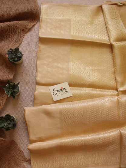 Handwoven Nude Tissue Banarasi Saree - Eternity by Sakshi