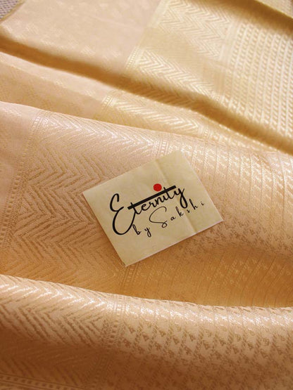 Handwoven Nude Tissue Banarasi Saree - Eternity by Sakshi
