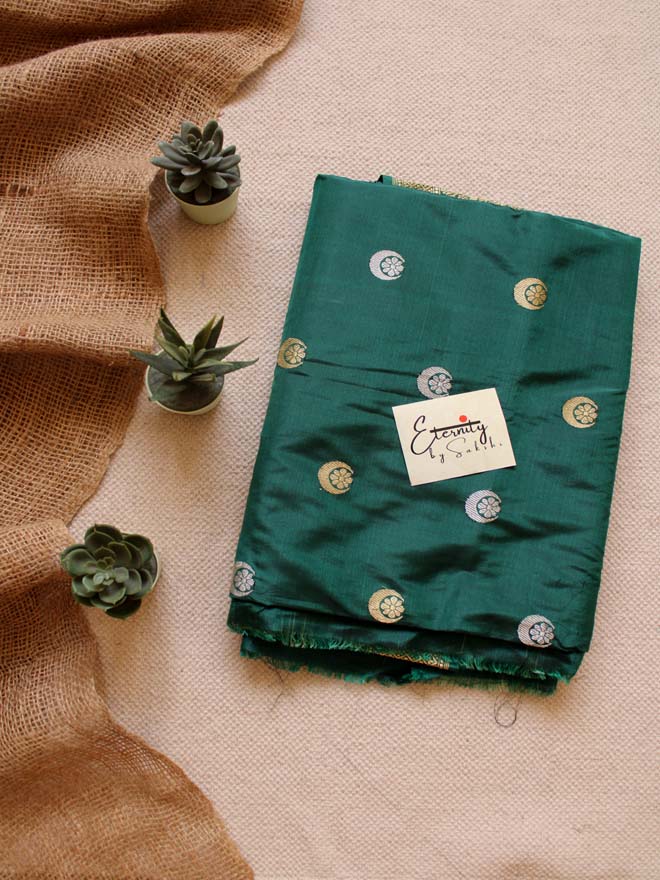 Green Handwoven Silk Banarasi Saree - Eternity by Sakshi