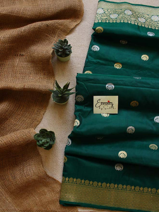 Green Handwoven Silk Banarasi Saree - Eternity by Sakshi