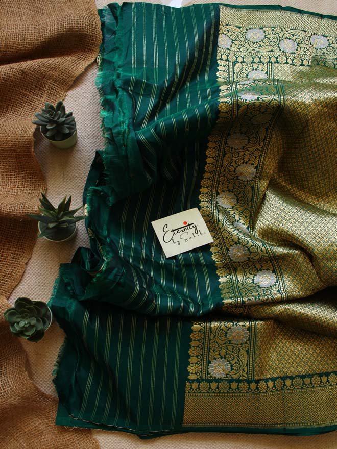 Green Handwoven Silk Banarasi Saree - Eternity by Sakshi