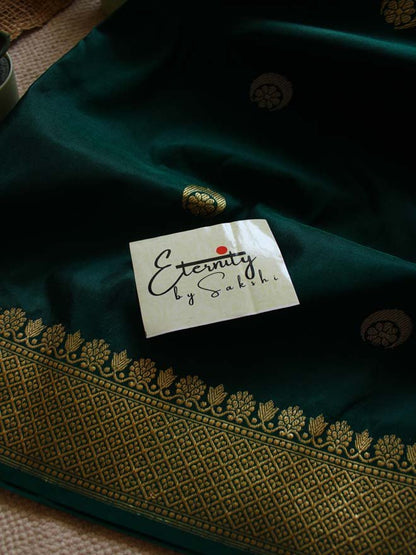 Green Handwoven Silk Banarasi Saree - Eternity by Sakshi
