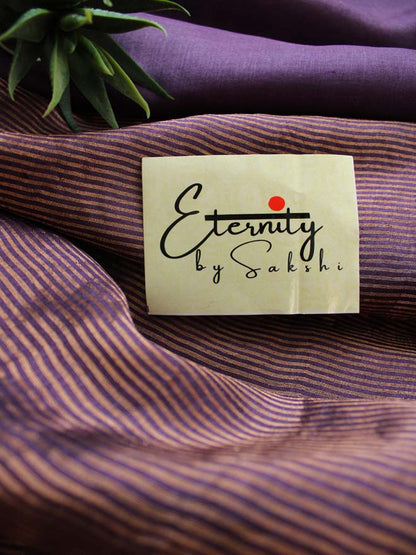 Purple Stripes Tussar Saree