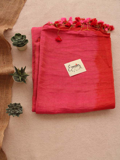 Rose Molten Linen Saree