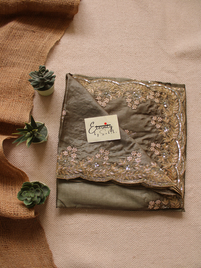 Earthy Tussar Handwork Saree