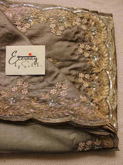 Earthy Tussar Handwork Saree