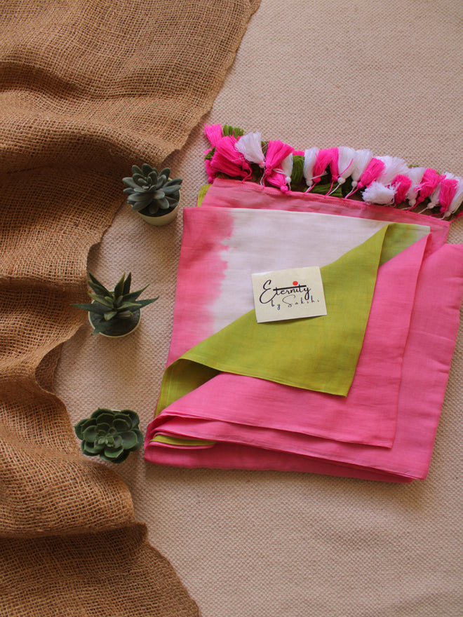 PINK TIE AND DYE SAREE