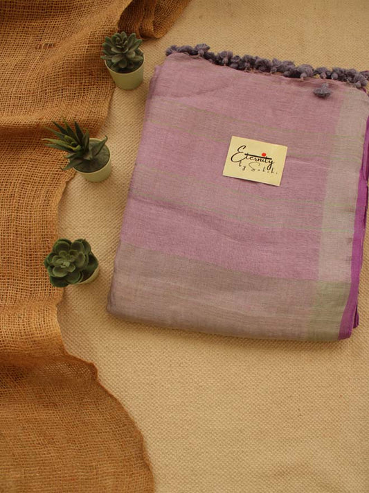 Lilac Linen Saree