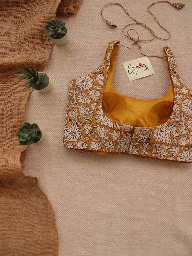 Sand Yellow Kalamkari Blouse