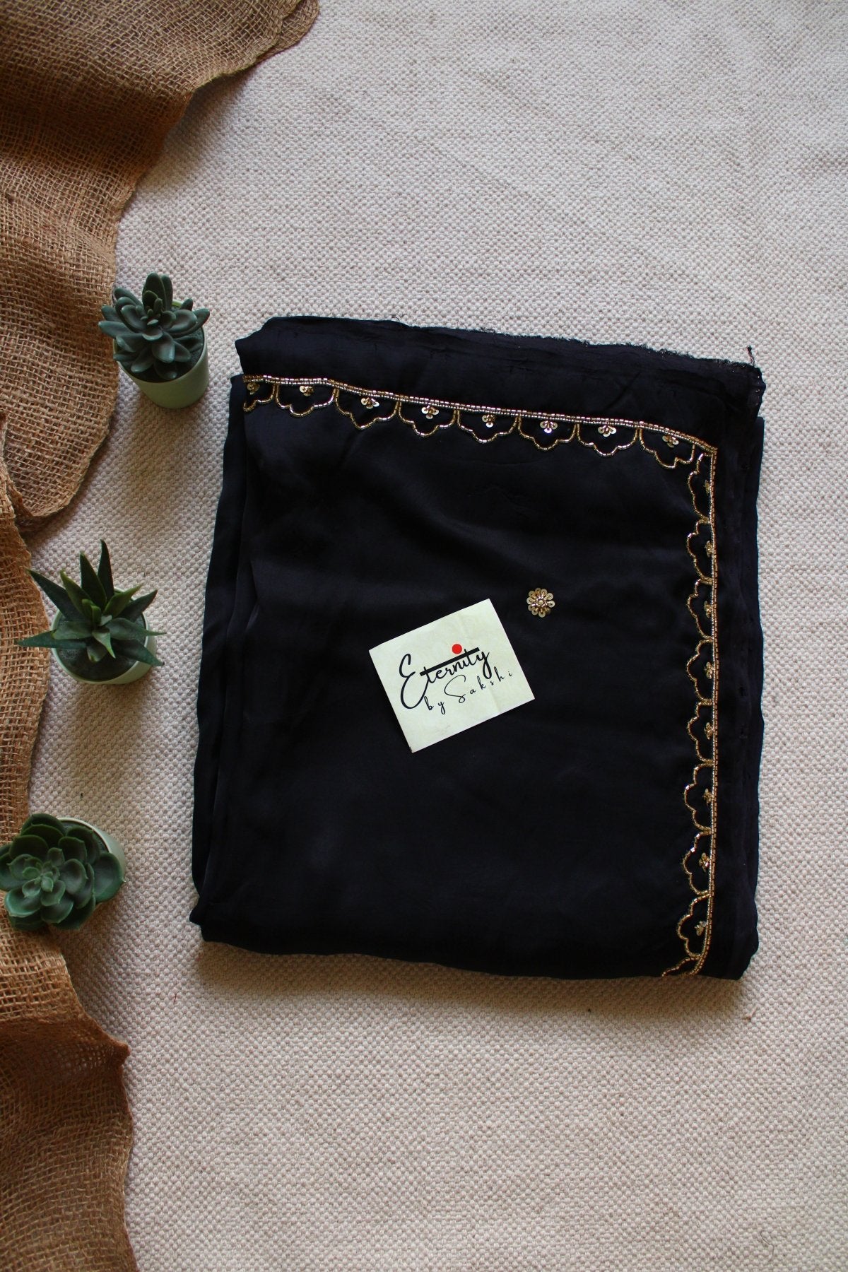 Black Modal Silk Saree - Eternity by Sakshi