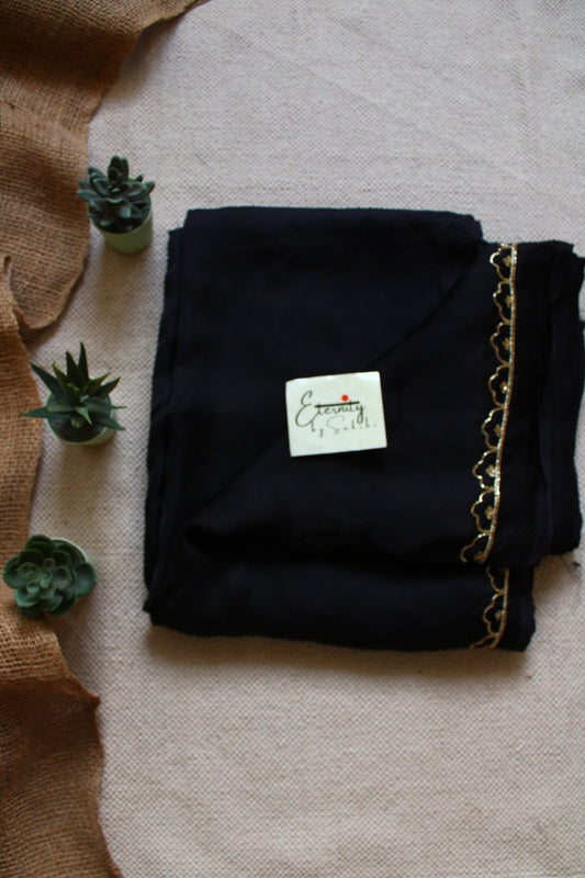 Black Modal Silk Saree - Eternity by Sakshi