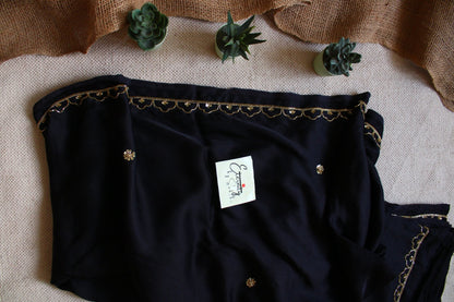 Black Modal Silk Saree - Eternity by Sakshi