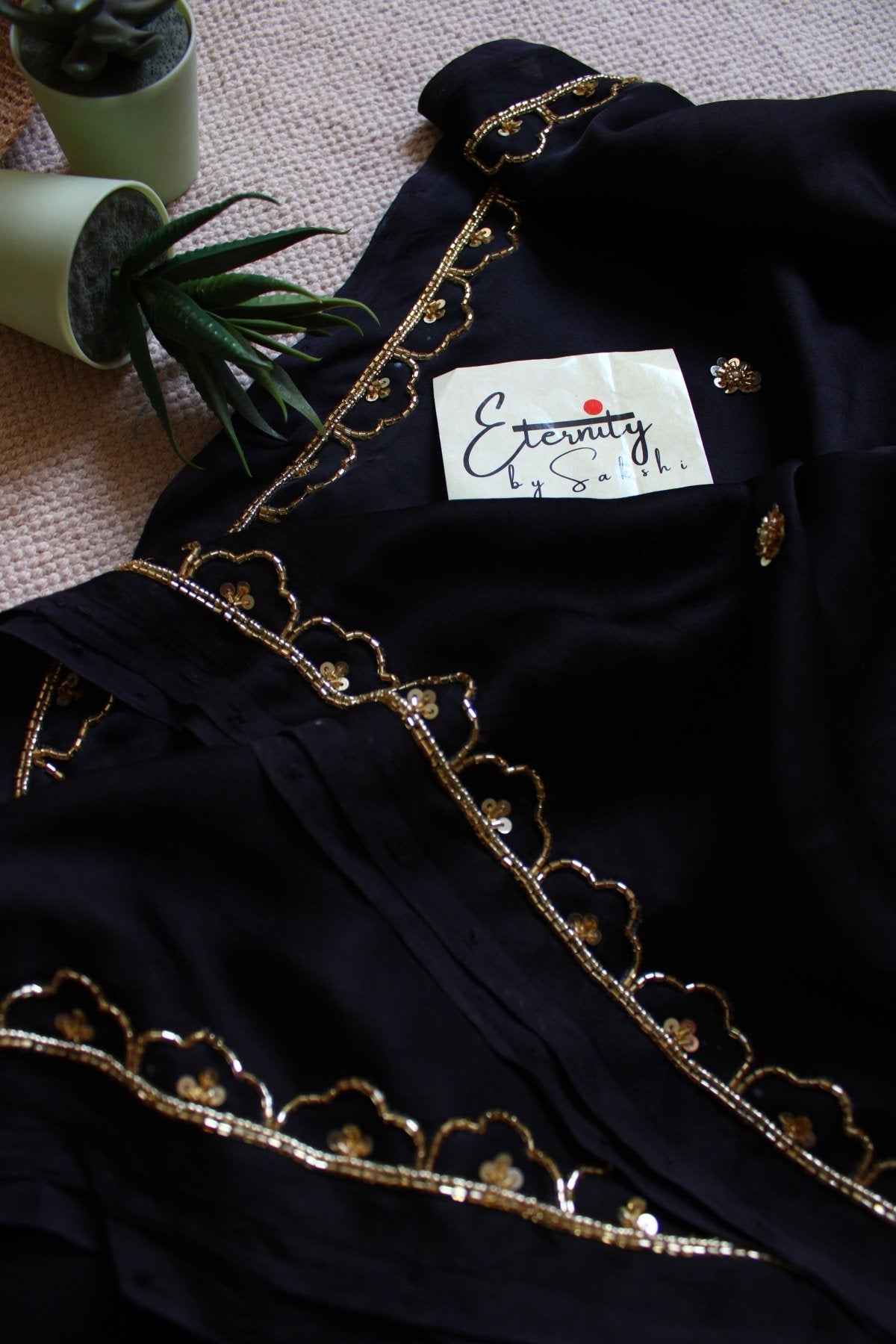 Black Modal Silk Saree - Eternity by Sakshi