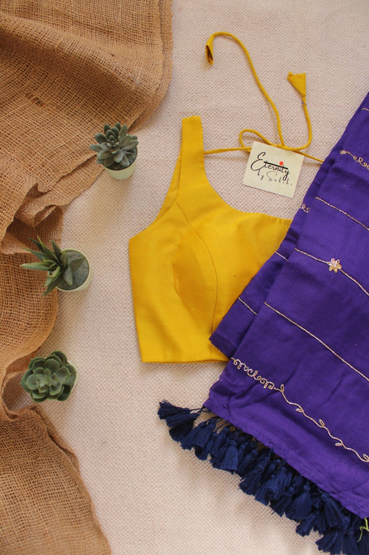 Neel Noor Saree + Yellow Noorie Blouse Combo - Eternity by Sakshi