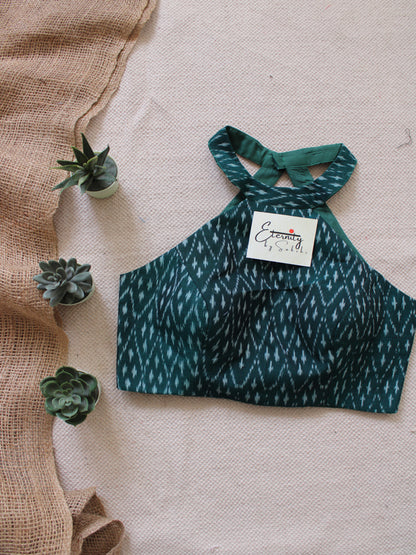 Green Silk Ikkat Blouse