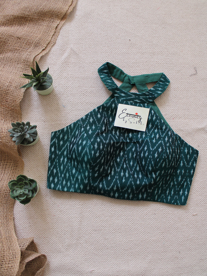 Green Silk Ikkat Blouse