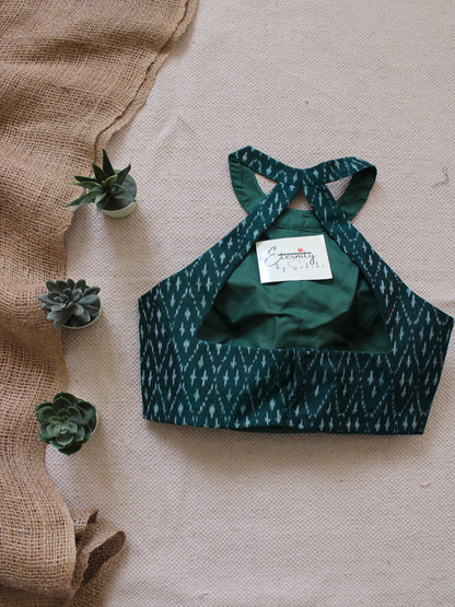 Green Silk Ikkat Blouse