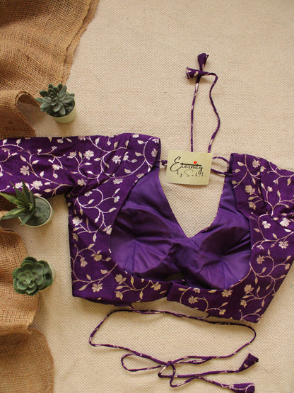 Purple Brocade Blouse