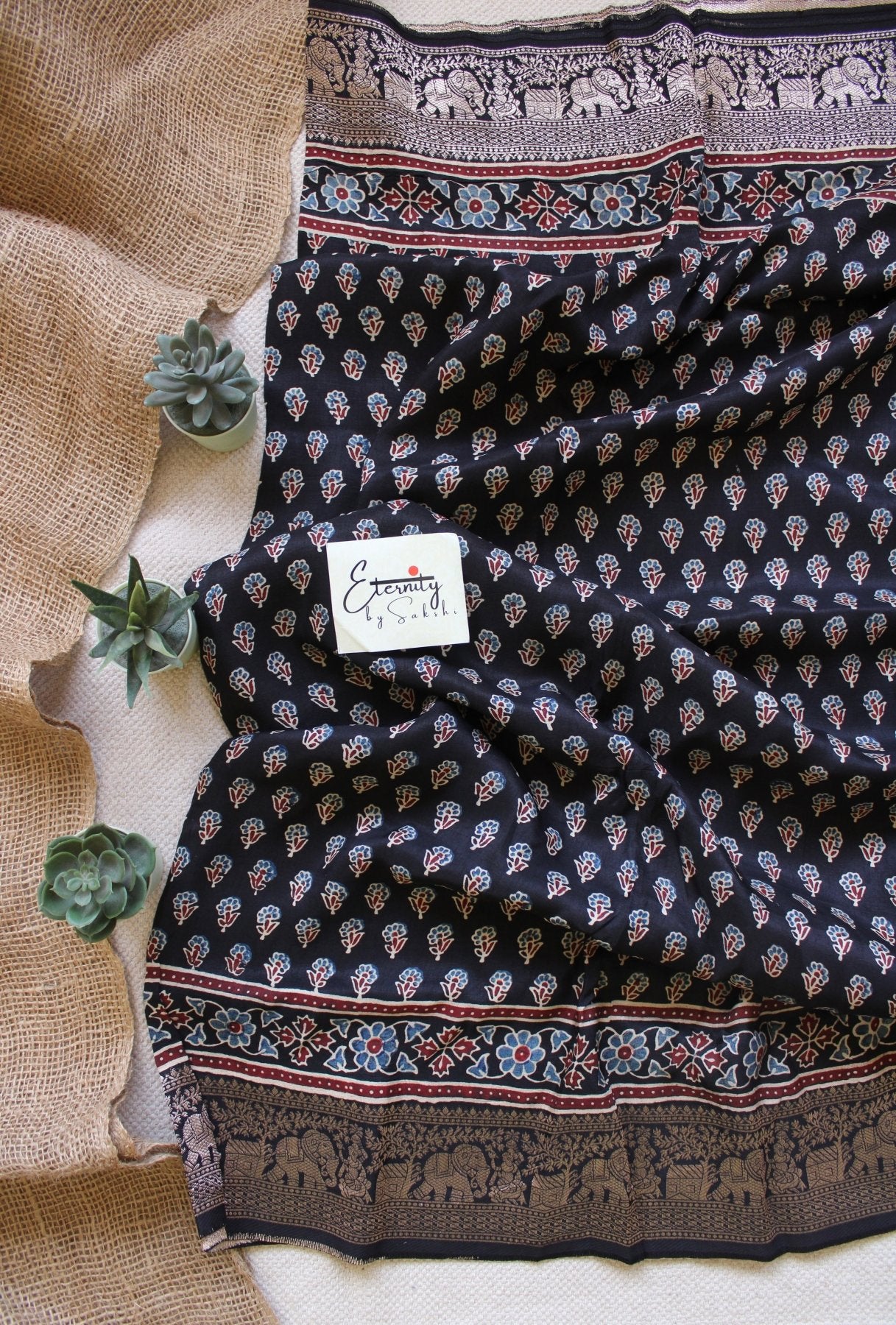 Exclsuive Black Dola Silk Saree - Eternity by Sakshi