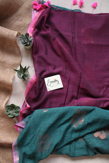 Ocean Blossom Cotton Saree - Eternity by Sakshi