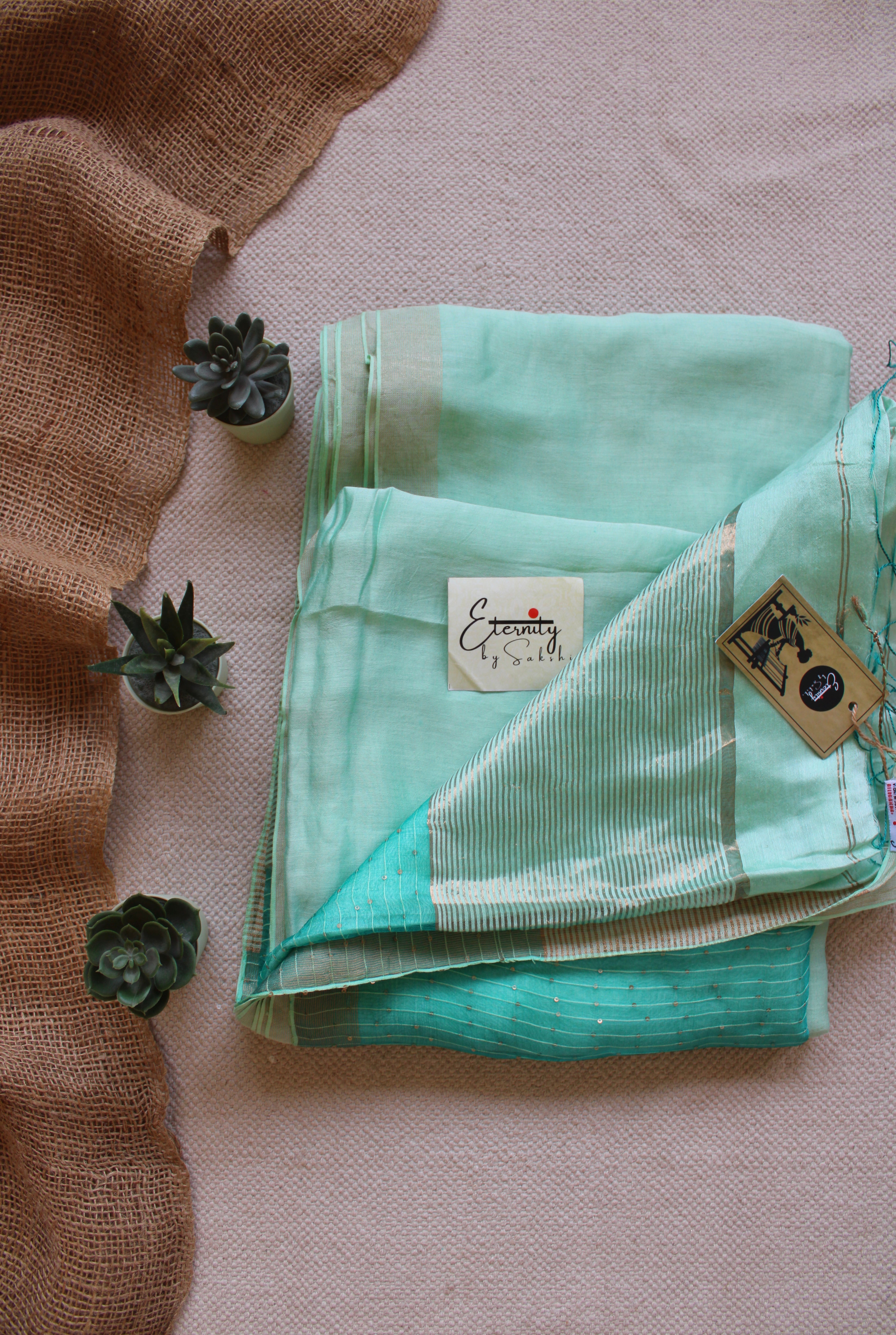 Mint Glow - Raga Resham Saree