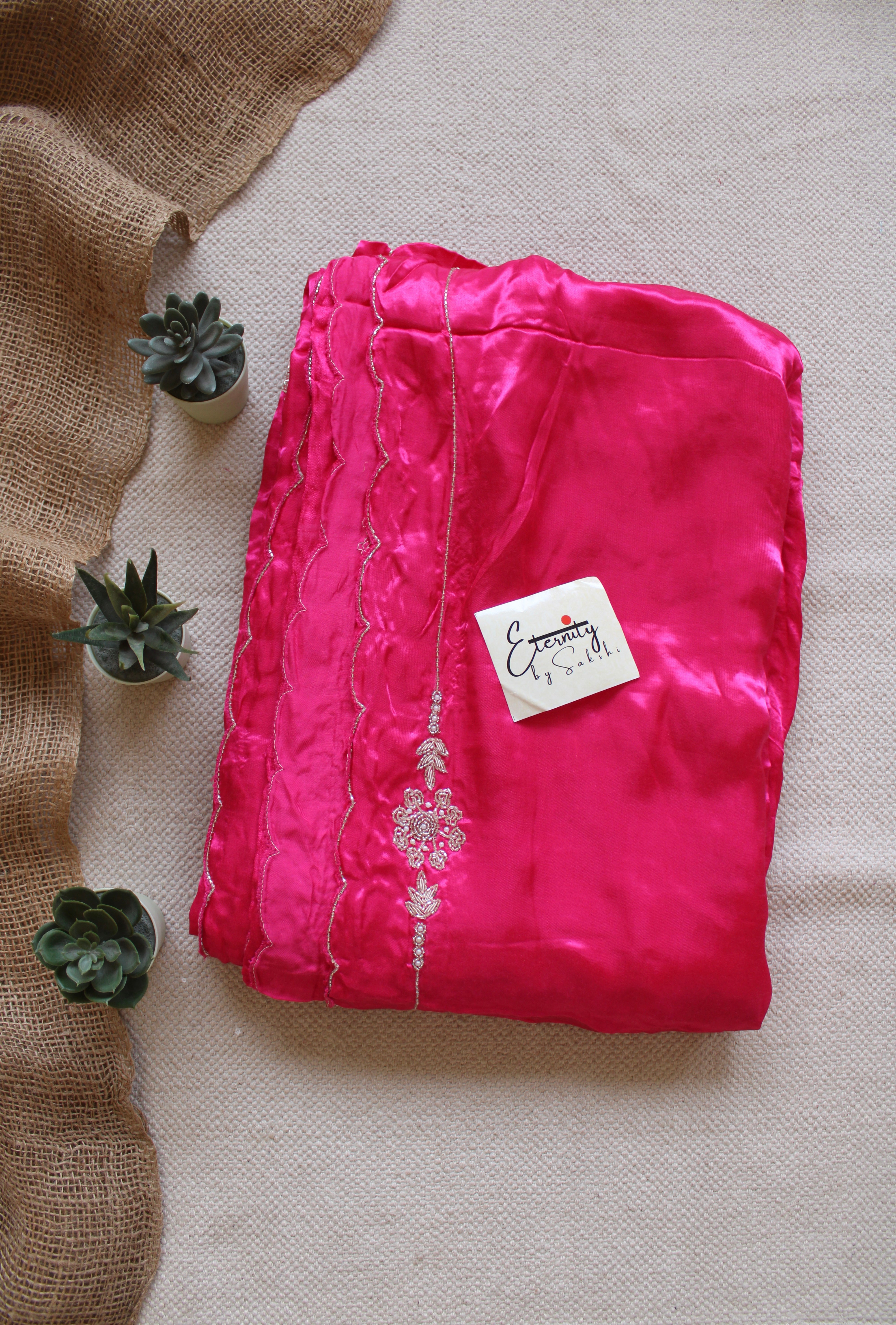 Pink Modal Handwork Saree