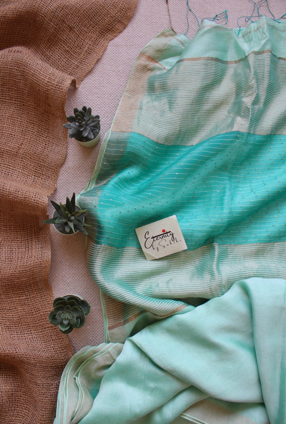 Mint Glow - Raga Resham Saree - Eternity by Sakshi