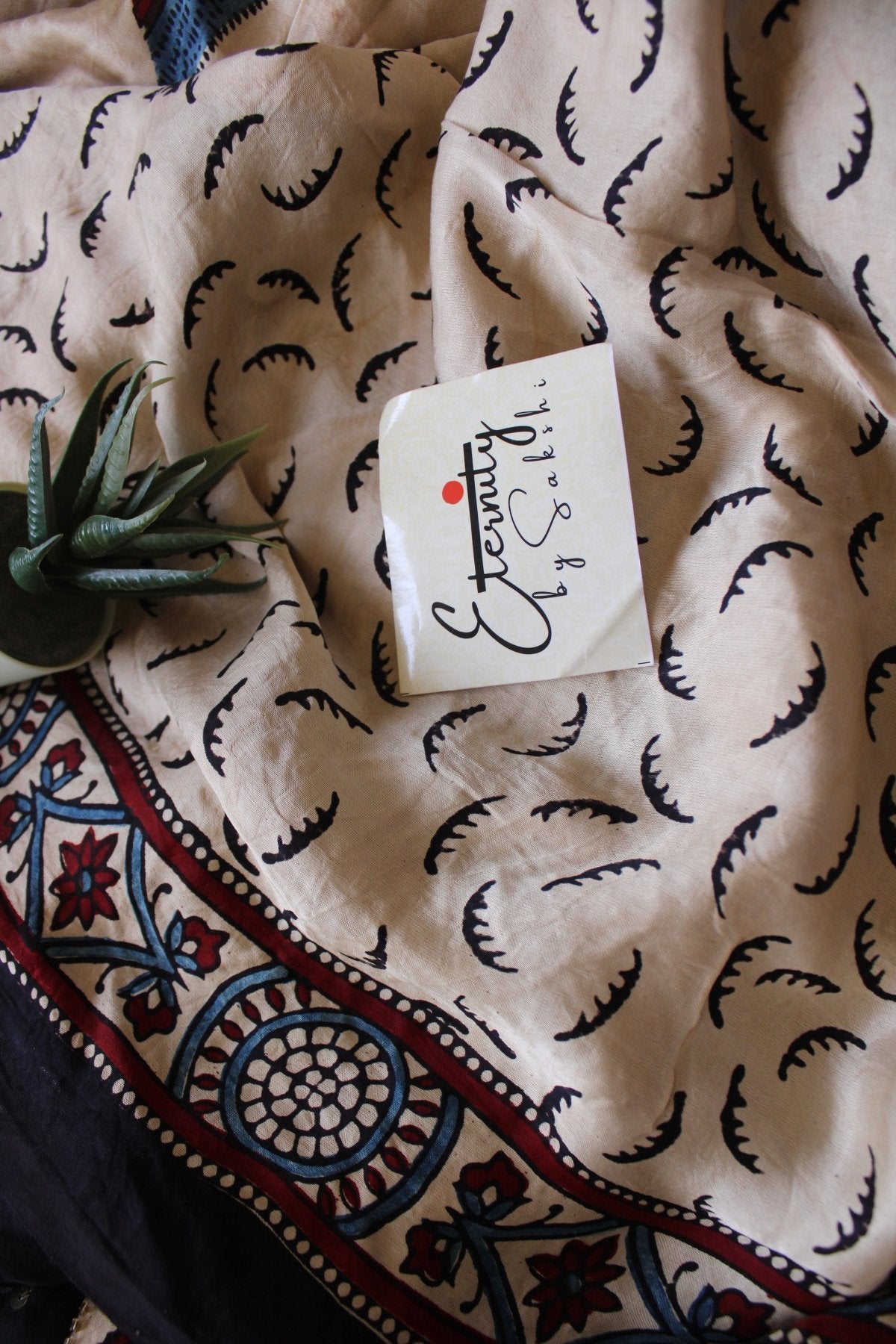 Azure Ajrakh Modal Silk Saree - Eternity by Sakshi