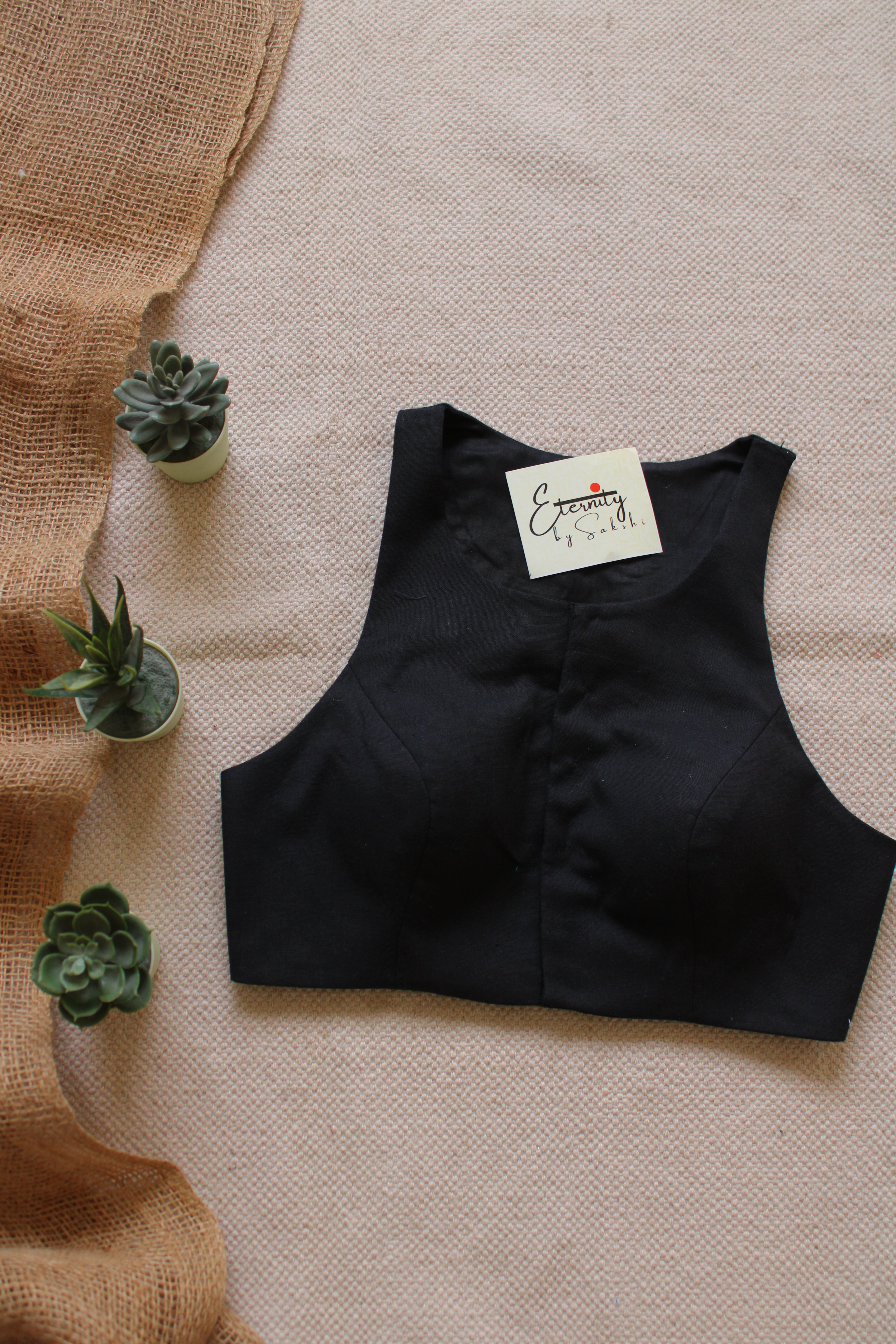 Gulmohar Black Blouse