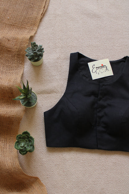 Gulmohar Black Blouse