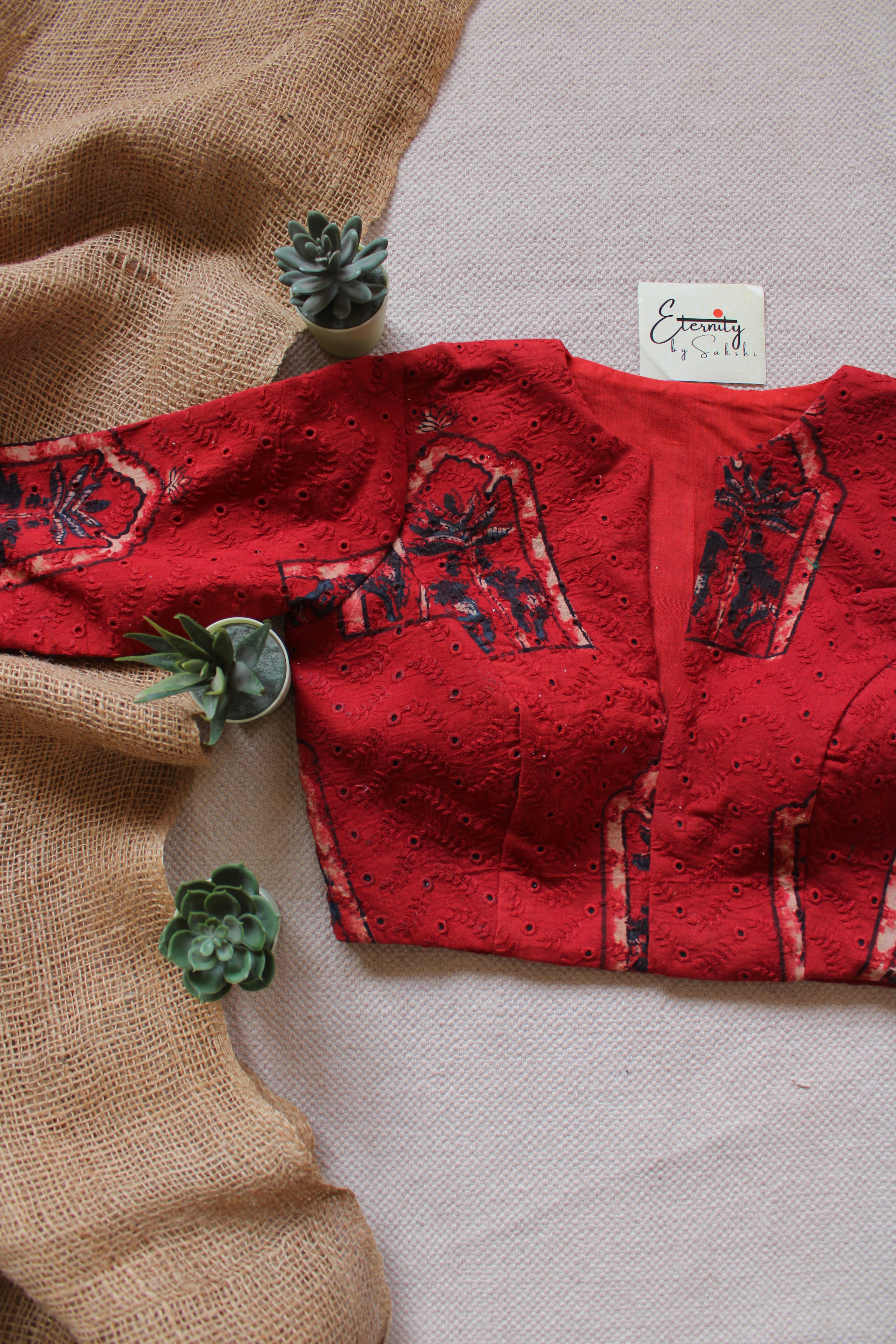 Ajrakh Hakoba – Red Aura Blouse