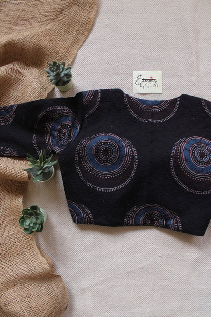 Ajrakh Hakoba – Black Essence Blouse - Eternity by Sakshi
