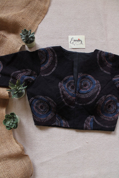 Ajrakh Hakoba – Black Essence Blouse - Eternity by Sakshi