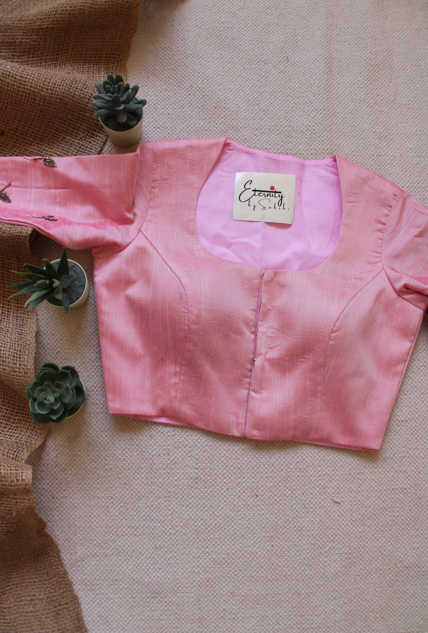 Baby Pink Handwork Blouse