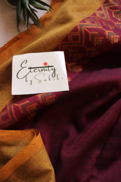 Maroon Mohe saree