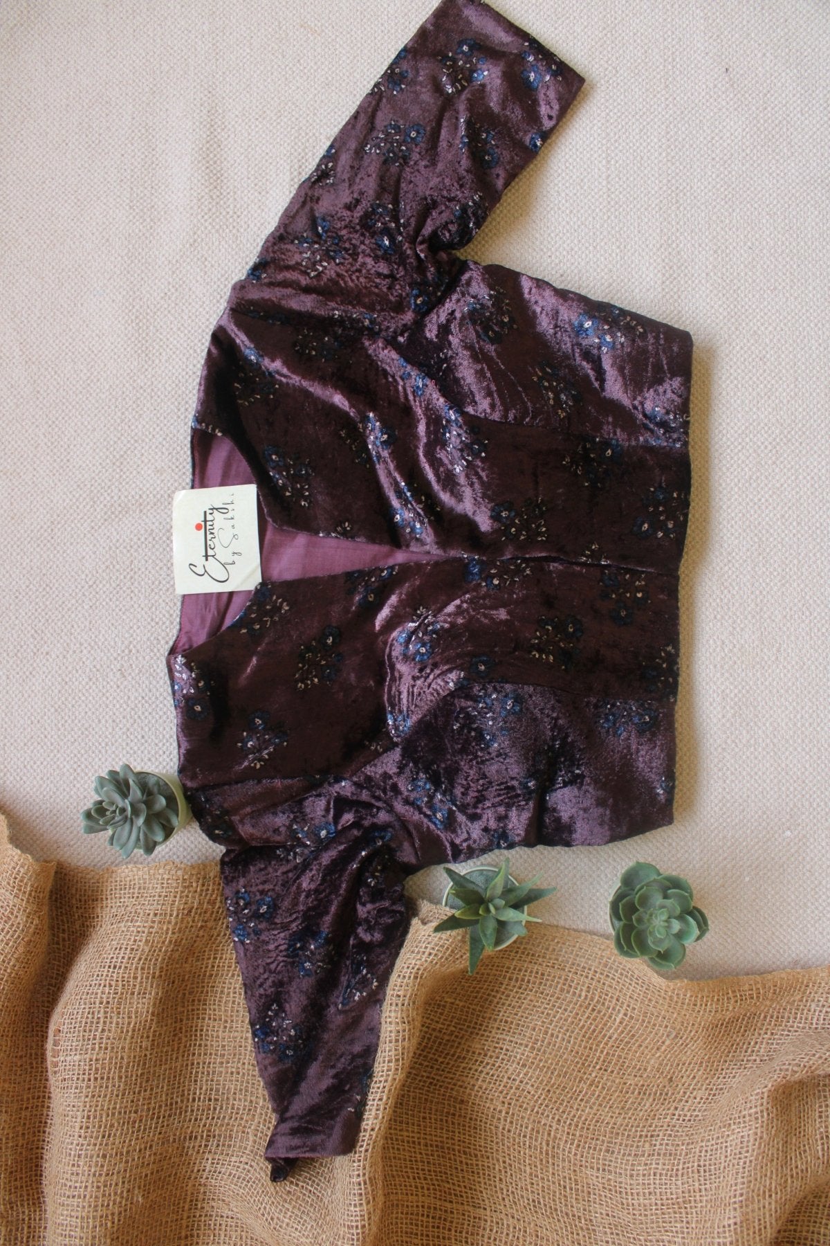 Jamun - Velvet Blouse - Eternity by Sakshi