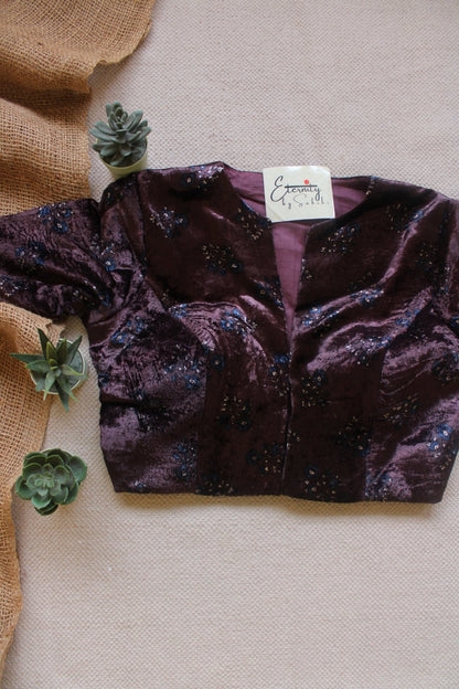 Jamun - Velvet Blouse - Eternity by Sakshi