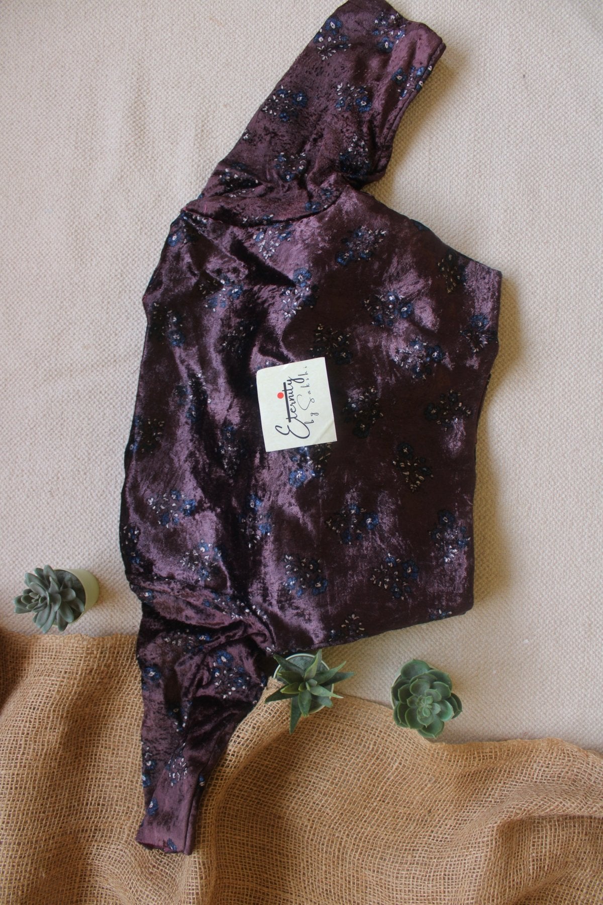 Jamun - Velvet Blouse - Eternity by Sakshi