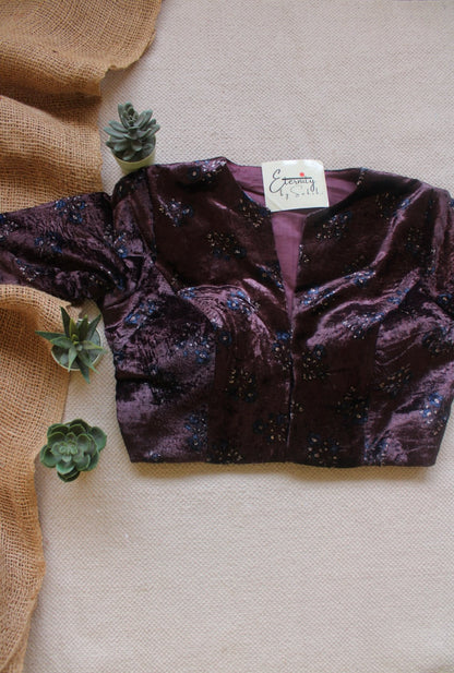 Jamun - Velvet Blouse - Eternity by Sakshi