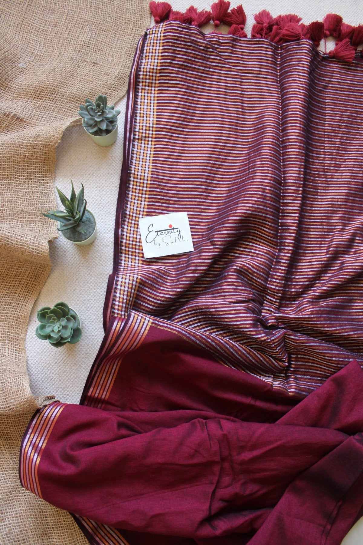 Kanak Mehroon Saree - Eternity by Sakshi